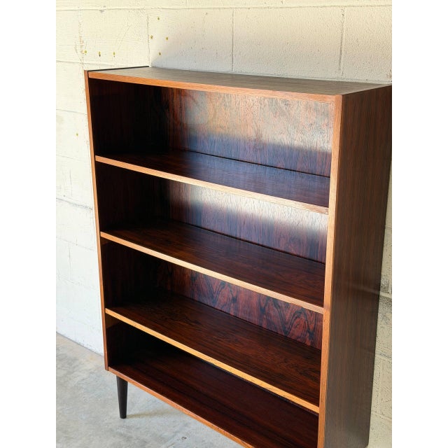 Dr Viby J Rosewood Open Bookcase With Tapered Black Legs Danish Mid-Century Modern 1970s For Sale - Image 11 of 11