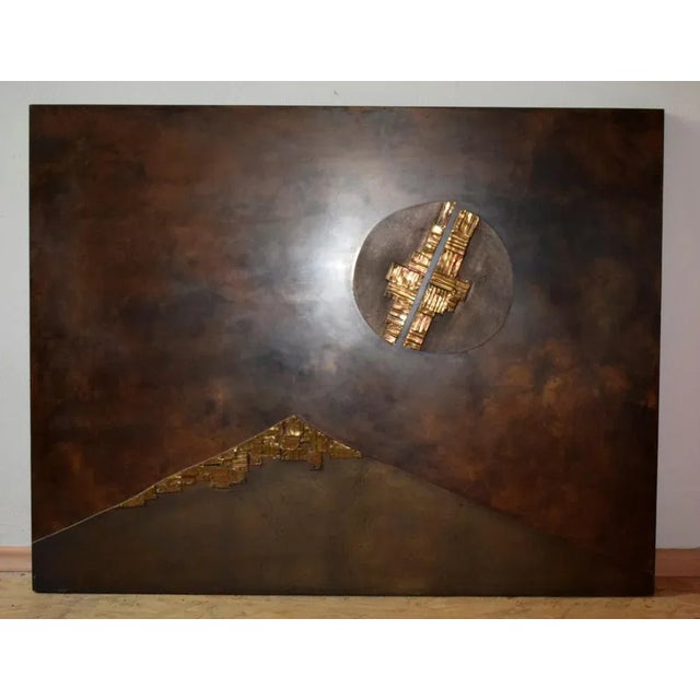 Esa Fedrigolli, Large Wall Sculpture, 1970s, Copper, Bronze & Enamel For Sale - Image 4 of 7
