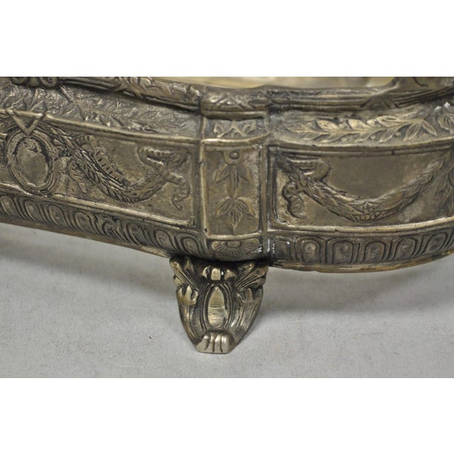 Late 20th Century Vintage French Louis XVI Baroque Style Bronze Planter Centerpiece Bowl Dish For Sale - Image 5 of 18