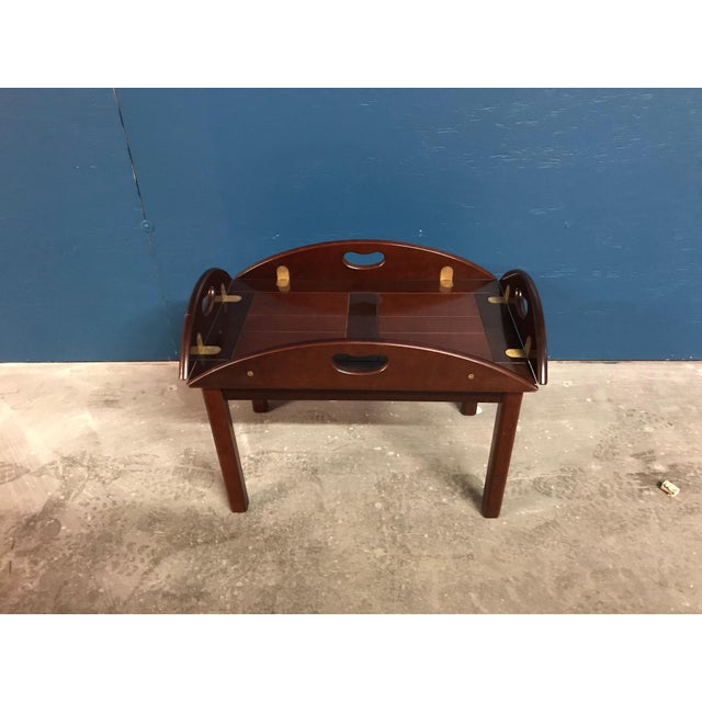 20th Century Contemporary Dark Wood Bombay Butler Tray Coffee