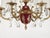 1960s Antique 6 Light Shimmering Oxblood Empire Brass Cut Lead Crystal Chandelier ~ Rewired ~ Restored ~ Rejuvenated ~ Ready to Hang ~ For Sale - Image 5 of 12