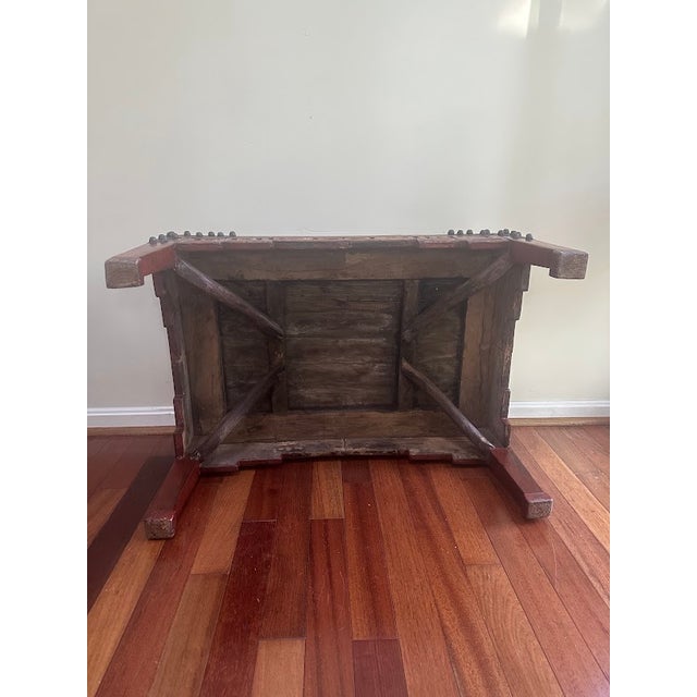 Wood Antique Low/Coffee Table For Sale - Image 7 of 7