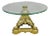French Empire Renaissance Bronze Paw Foot Pedestal Base Round Glass Coffee Table For Sale