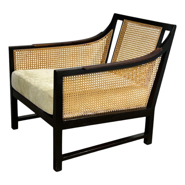Mahogany and Cane Lounge Chair by Edward Wormley for Dunbar, 1950 For Sale