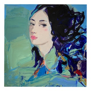 Liliya Nikolova, The Weight of Blue, Acrylic on Canvas For Sale