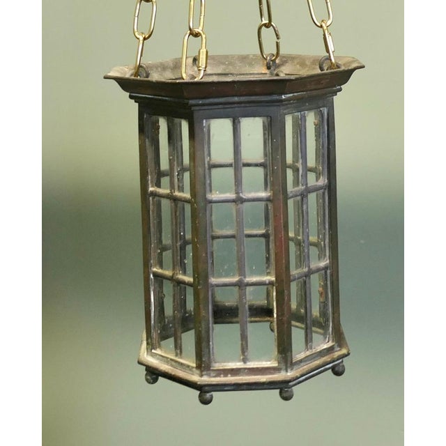 Antique Bronze Lantern Hanging Light Shades, 1800s, Set of 2 For Sale - Image 4 of 8