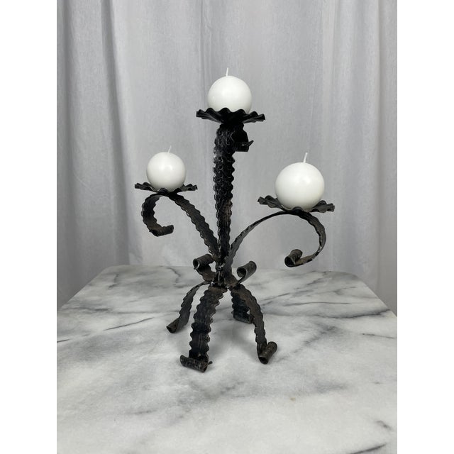 Brutalist Wrought Iron Candlesticks, 1950s, Set of 2 For Sale - Image 7 of 9