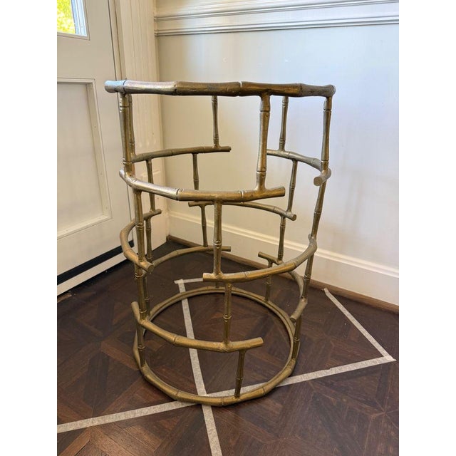 Gilt Bamboo Accent Table For Sale - Image 4 of 5