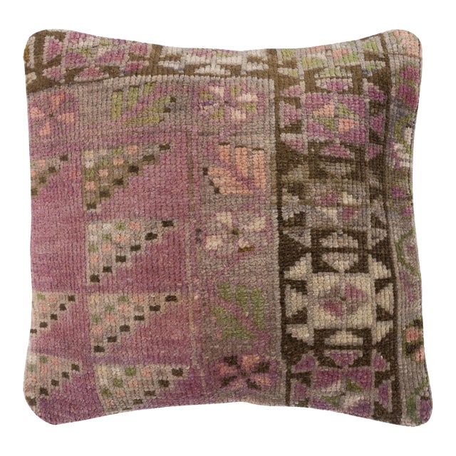 16"x16" Vintage Wool Cushion Cover. Handmade Rug Pillowcase. Accent Pillow Cover For Sale