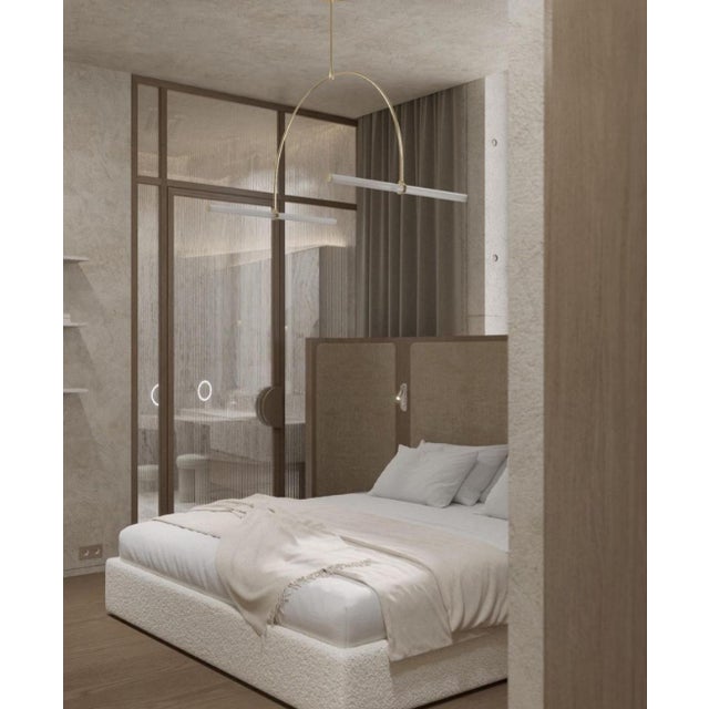 Pendant Tube 01 in Satin Brass by Naama Hofman For Sale - Image 6 of 9