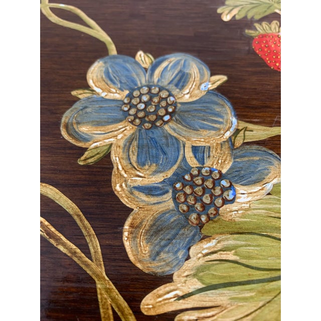 Vintage Hand-Painted Breakfast-In-Bed Tray W/ Stand For Sale - Image 4 of 13