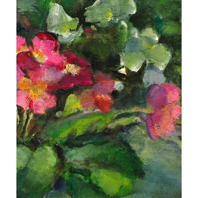 Diana Maxwell Armfield, Pink Primulas & Pot Plants Still Life, Oil Painting, 1970s For Sale - Image 9 of 18