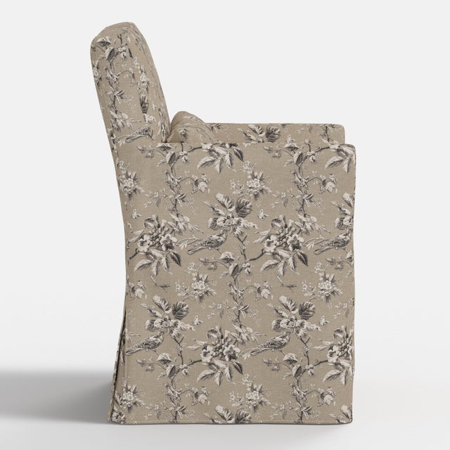Slipcover for Stoffer Home x Cloth & Company for Lindy Dining Armchair in Bird Toile Sand For Sale In Chicago - Image 6 of 8