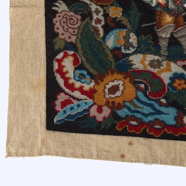 French Antique Louis XIII Pictorial Needlepoint Tapestry 19thC For Sale - Image 3 of 7