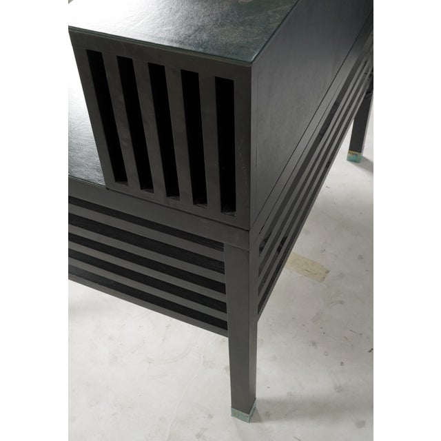 Dark Green Steven Holl for Pace Collection “Illuminator” Desk With Green Leather & Etched Glass, 1980s For Sale - Image 8 of 10