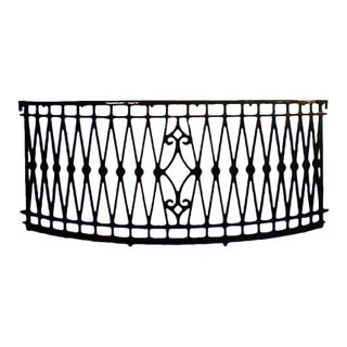Antique Wrought Iron Demilune Balcony Front For Sale