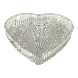 Waterford, Crystal of Ireland Large Heart Shaped – Candy/Nut Dish For Sale