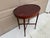 1930s Regency-Style Mahogany Oval Side Table With Cross-Stretcher Base For Sale In South Bend - Image 6 of 11