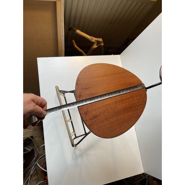 Black Danish Smokers Side Table and Magazine Rack in Teak and String Iron, 1950s For Sale - Image 8 of 10