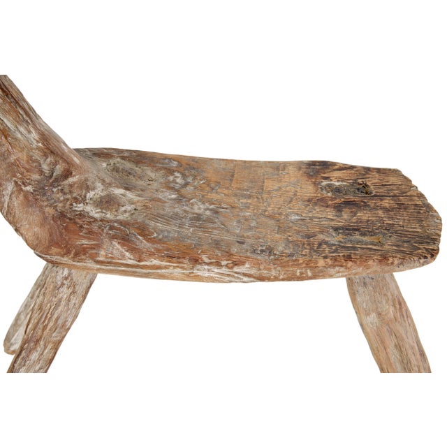 Unique 19th Century natural form oak childs stool circa 1880. Rare children’s stool in the form of a long necked bird,...