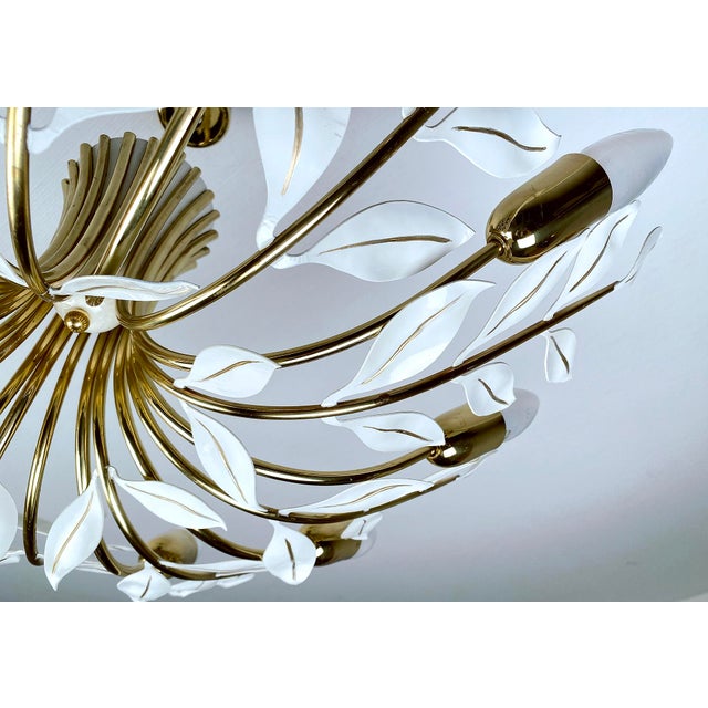 Vintage Floral Pendant Light from Vereinigte Werstaetten, 1950s For Sale - Image 14 of 18