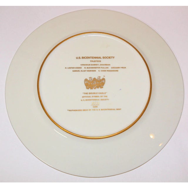 White Collectible Double Eagle Bicentennial Porcelain Plate 1973 Limited Edition For Sale - Image 8 of 12