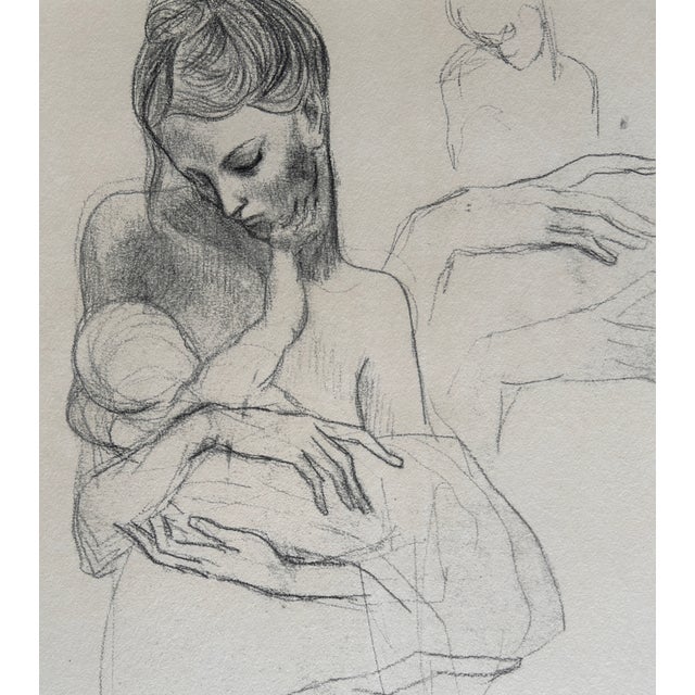 Mid-Century Modern Pablo Picasso Mother With Nursing Child Signed Original Print For Sale - Image 3 of 7