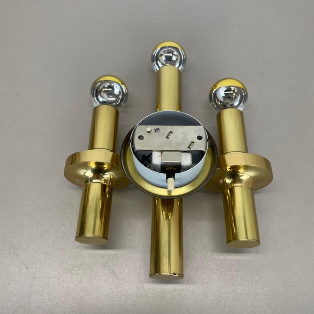 Brass Tube Torch Wall Light from Gaetano Sciolari, Italy, 1970s For Sale - Image 12 of 15