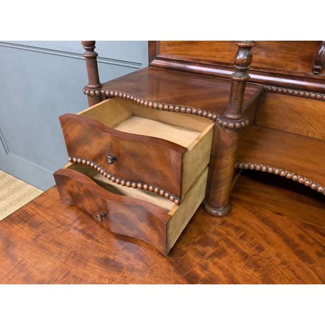Flame Mahogany Writing Desk, 1860s For Sale - Image 10 of 18