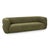 Beautifully simple modern olive green upholstered sofa. Attractive double bubble curved back and arms. Clean and...