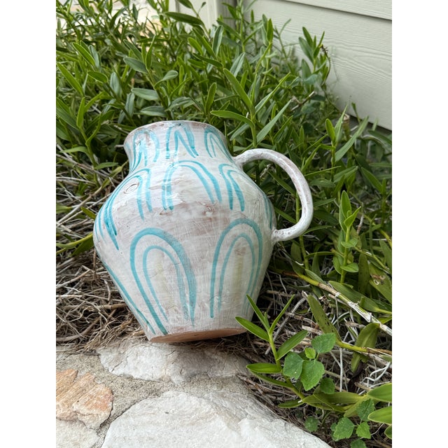 2020s Aqua Arc Italian Ceramic Pitcher For Sale - Image 5 of 7