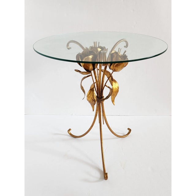 Stunning Mid Century Hollywood Regency gilt metal tulip flowers and leaves in the style of Hans Kogl. A beautiful and rare...