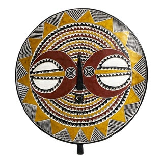 Large African Bwa Sun Mask Burkina Faso 34 " H For Sale