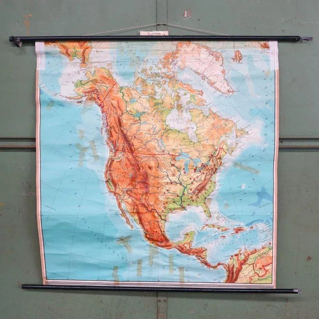 School Teaching Map of North Africa from Westermann Verlag, 1950s For Sale - Image 11 of 11