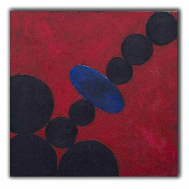 Giorgio Lo Fermo, Red Composition with Circles, Oil on Canvas, 2020 For Sale - Image 5 of 5
