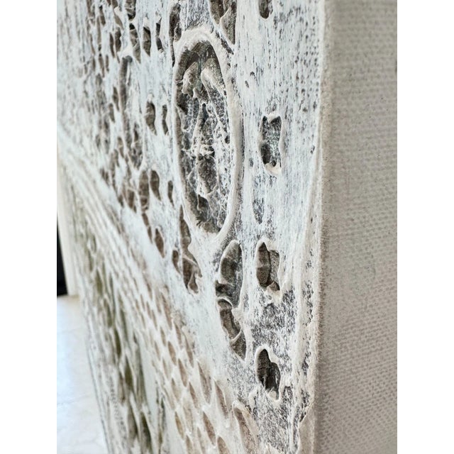 Craig Reheis Mid Century Modern Abstract Textured Cream Painting For Sale - Image 9 of 9