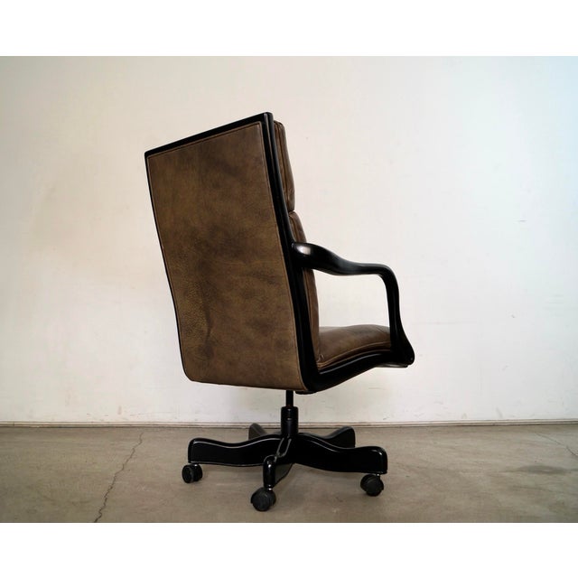 2010’s Hancock & Moore Leather & Lacquer Executive Office Desk Chair For Sale In Los Angeles - Image 6 of 12