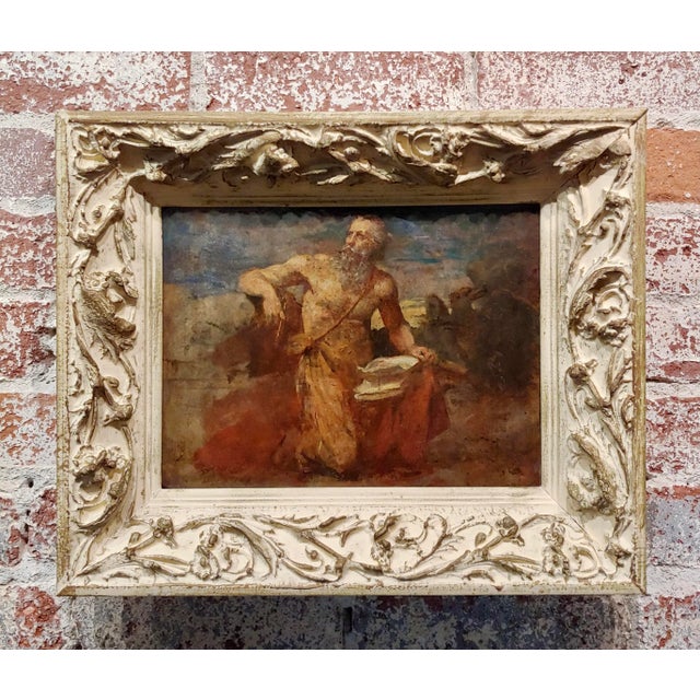 Saint John the Evangelist -17th Century Old Master Oil Painting For Sale - Image 11 of 11