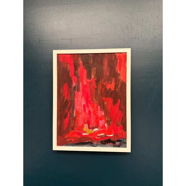 Rune Pettersson, Abstract Composition in Red, 1950s, Oil on Panel, Framed For Sale - Image 15 of 18
