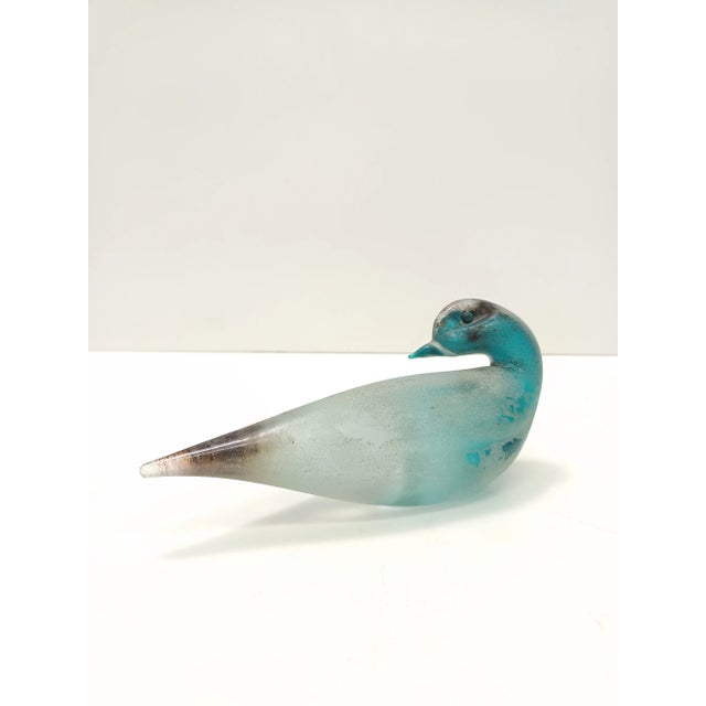 Teal Scavo Glass Bird by Gino Cenedese, 1960s For Sale - Image 6 of 12