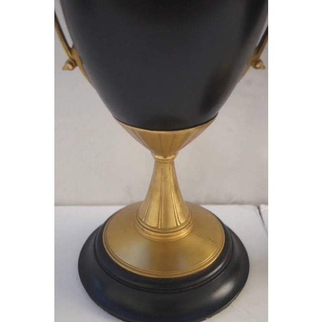 French 19th Century Urns with Gilt Bronze Ormolu Mounts - A Pair For Sale - Image 3 of 9