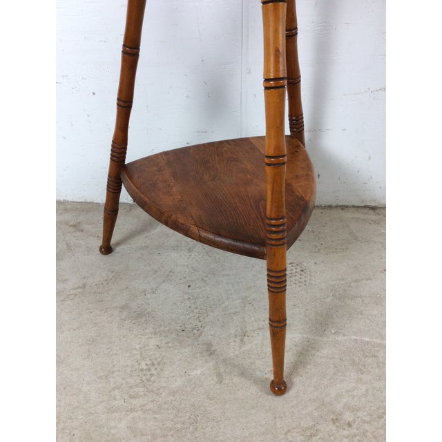 Mid Century Accent Table With Turned Wood Bamboo Style Legs For Sale - Image 18 of 18