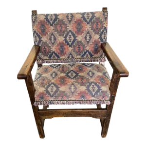 C. 1850 English Upholstered Captain, Dining , or Desk Chair