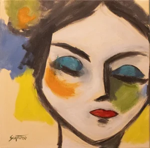 Bolero Portrait 18x18" Oil on Canvas by Paul Scaturro