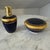 Ceramic French Limoges Mid 20th Century Cobalt Blue Porcelain Vanity Set - 3 Pieces For Sale - Image 7 of 12