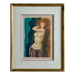 Moïse Kisling, Redhead Girl, Color Lithograph, 1940s-1950s, Framed For Sale