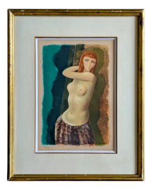 Moïse Kisling, Redhead Girl, Color Lithograph, 1940s-1950s, Framed