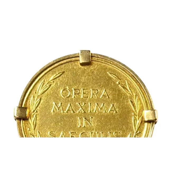 Mid 20th Century 18k Gold "La Flora" Tiziano Medallion Pendant For Sale - Image 5 of 7