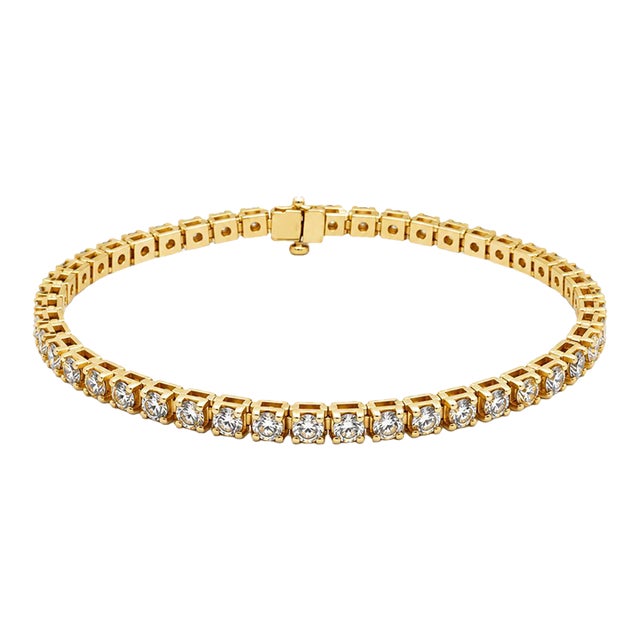 14k Diamond Tennis Bracelet For Sale