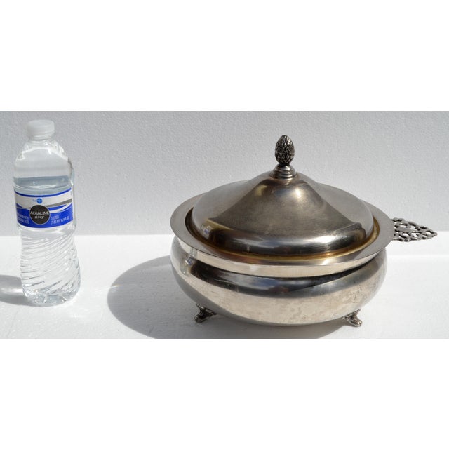 Early 20th-Century Eales 1779 Silverplate Footed Chafing Buffet Server Pinnacle Knob For Sale In Miami - Image 6 of 15